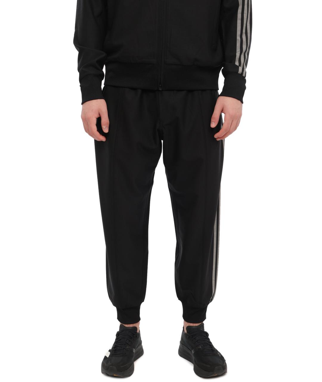 Y-3 Черные хлопковые повседневные брюки, фото 1