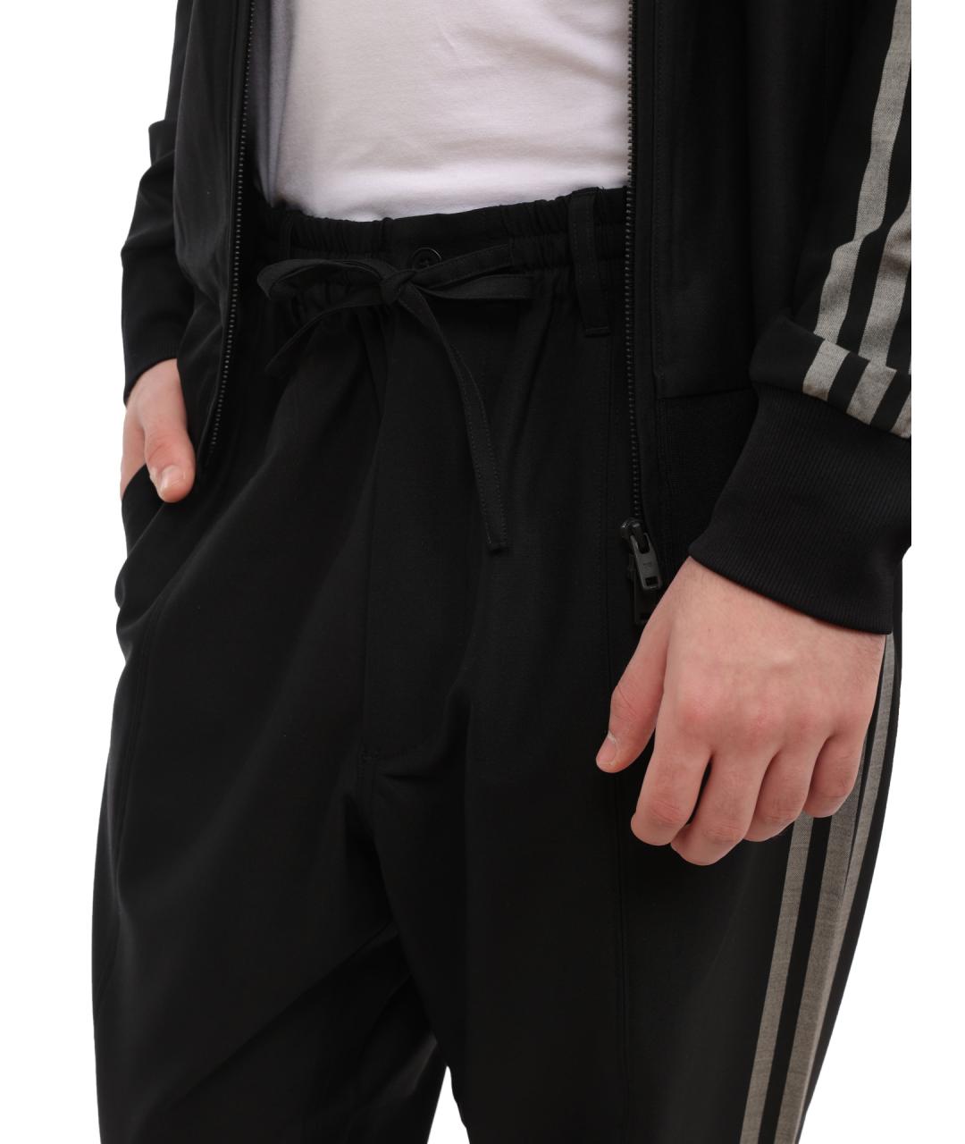 Y-3 Черные хлопковые повседневные брюки, фото 5