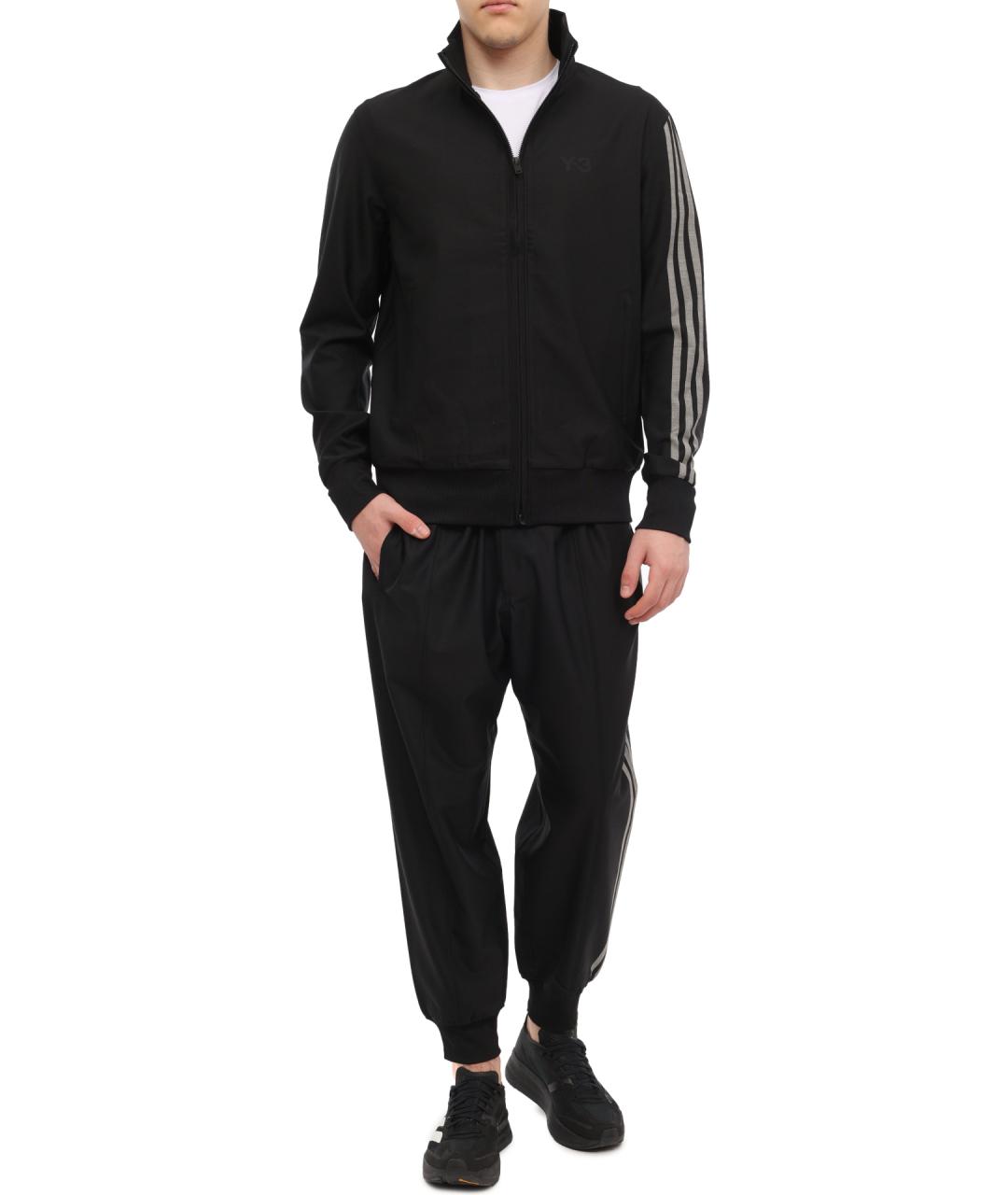 Y-3 Черные хлопковые повседневные брюки, фото 2