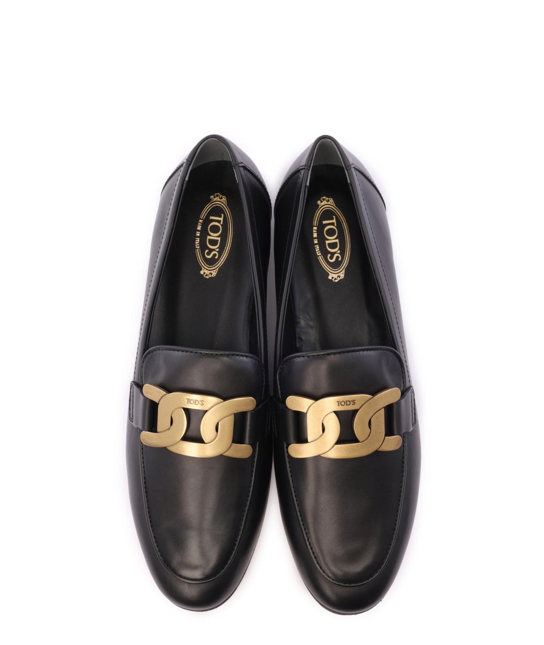 TOD'S Черные кожаные лоферы, фото 5
