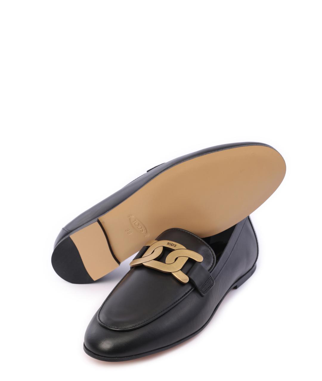 TOD'S Черные кожаные лоферы, фото 4