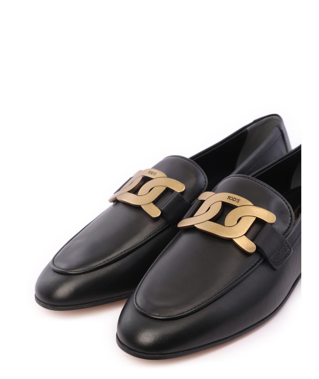 TOD'S Черные кожаные лоферы, фото 6