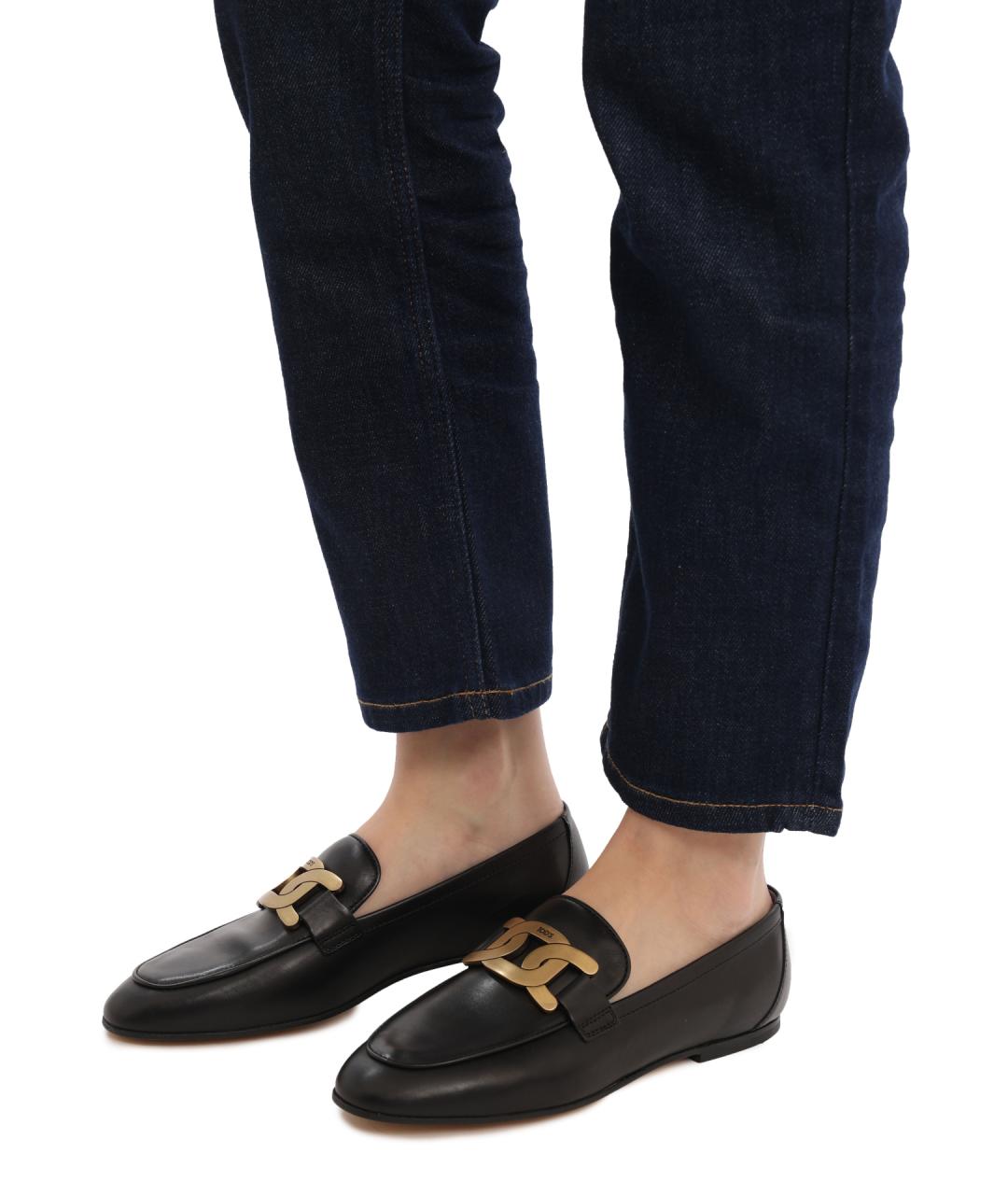 TOD'S Черные кожаные лоферы, фото 7