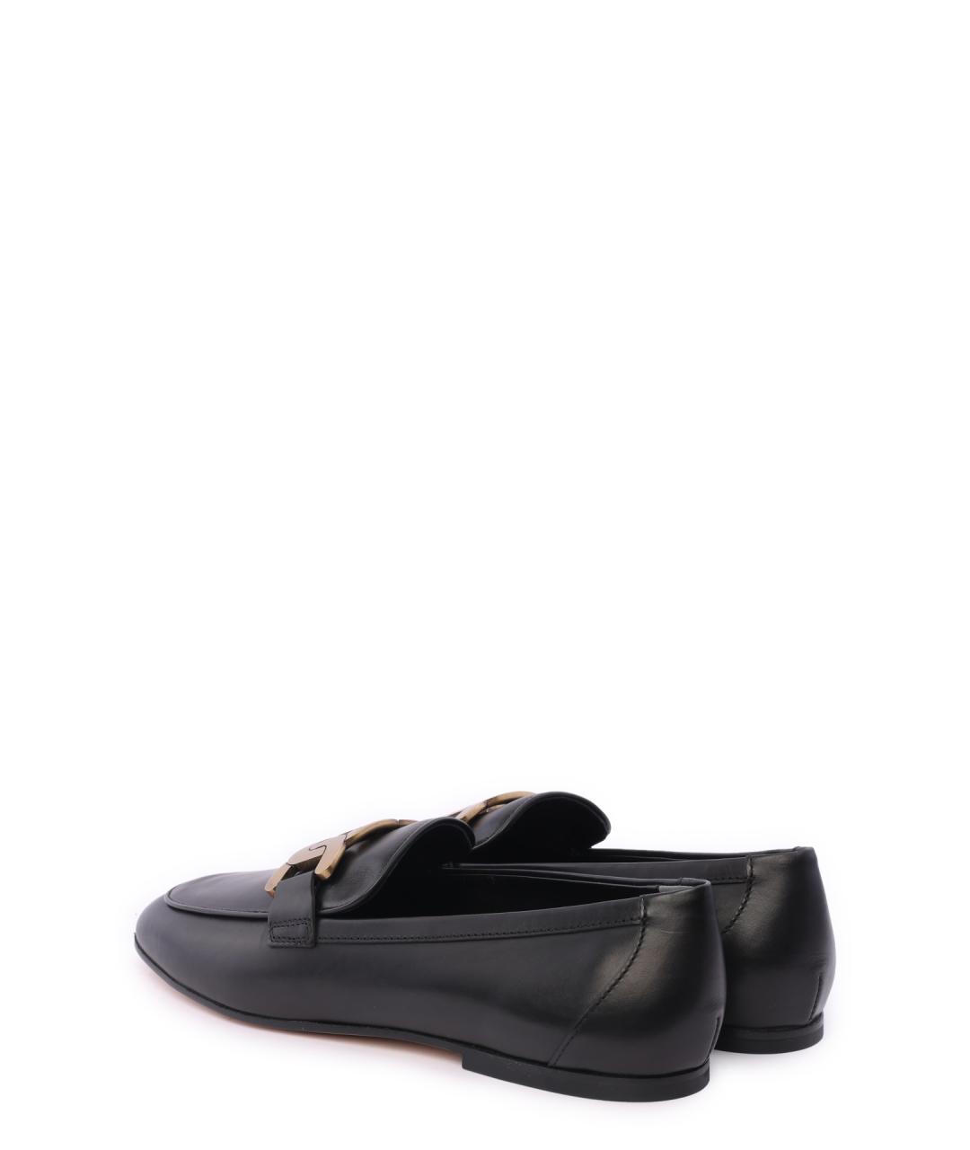 TOD'S Черные кожаные лоферы, фото 3