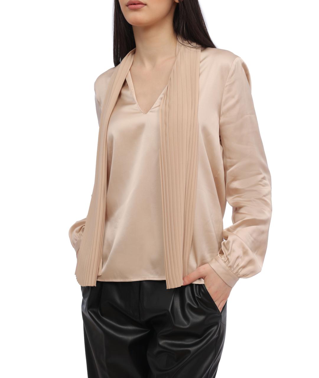 LIU JO Бежевая вискозная блузы, фото 3