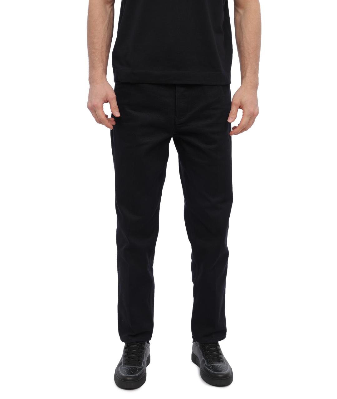 EMPORIO ARMANI Темно-синие хлопковые повседневные брюки, фото 2