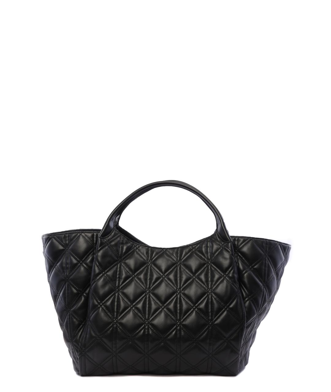 EMPORIO ARMANI Черная кожаная сумка тоут, фото 1