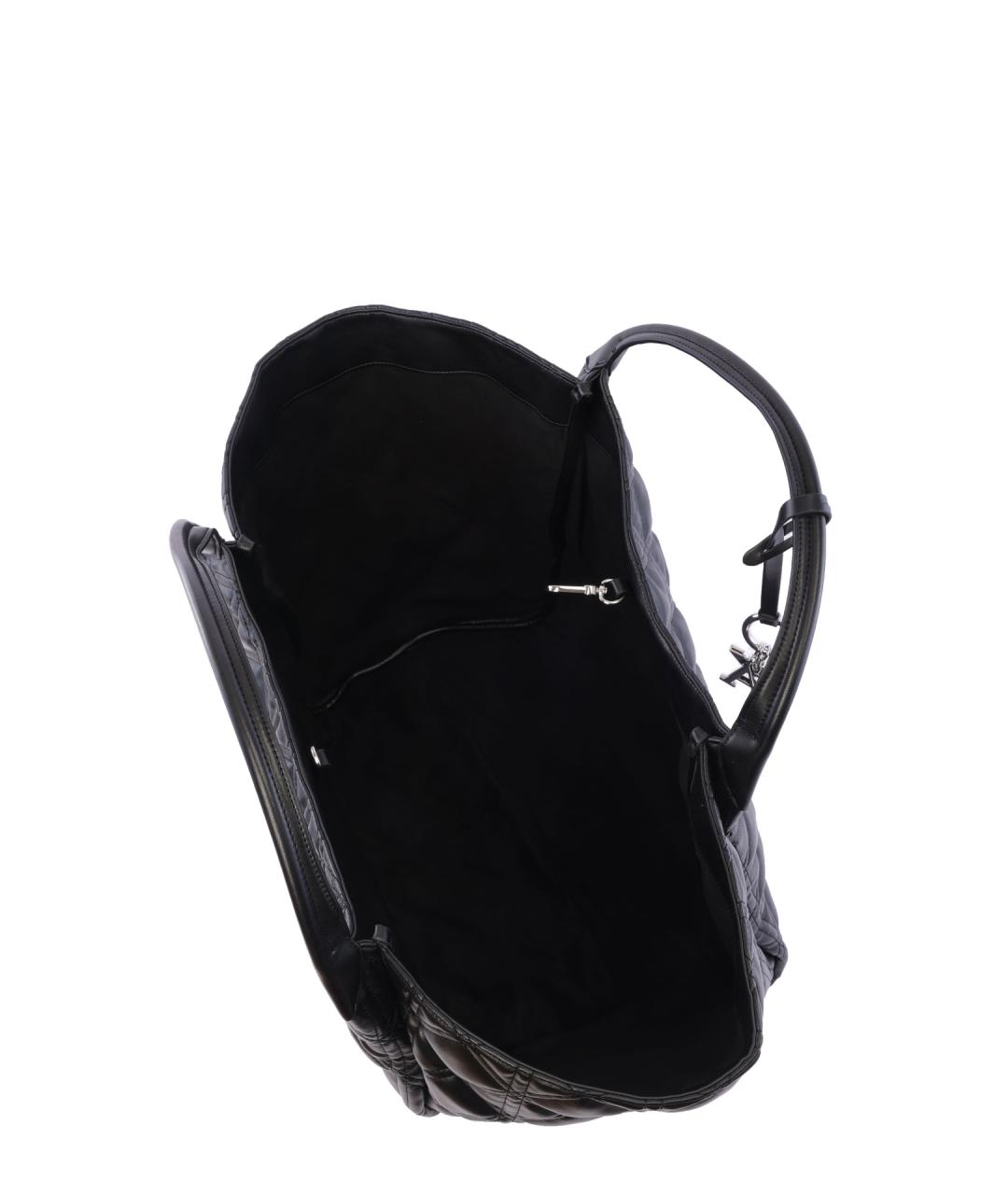 EMPORIO ARMANI Черная кожаная сумка тоут, фото 4