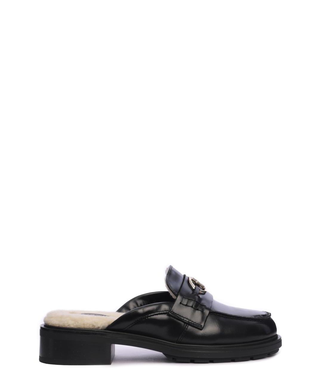 TOMMY HILFIGER Черные кожаные мюли, фото 1