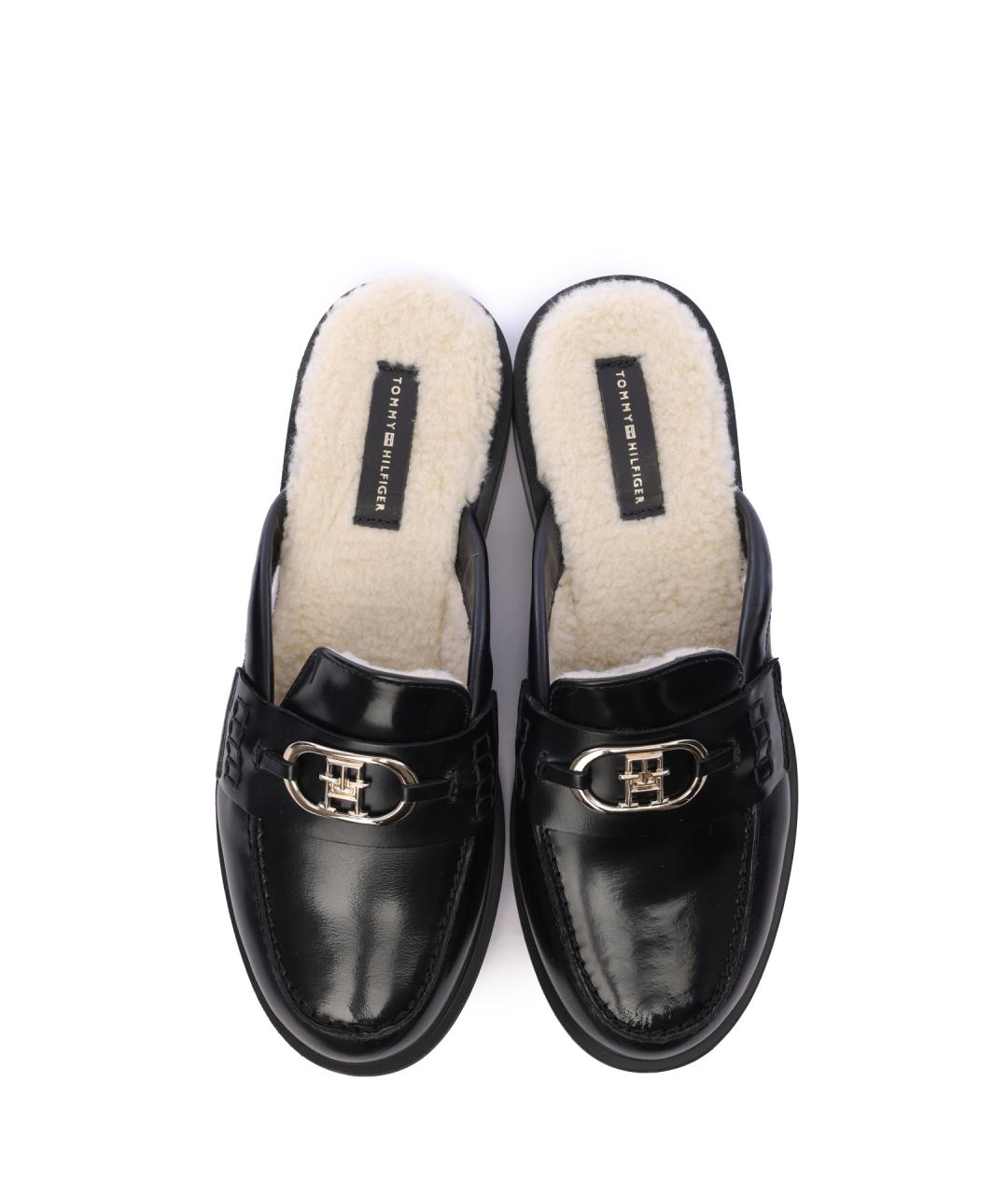 TOMMY HILFIGER Черные кожаные мюли, фото 4