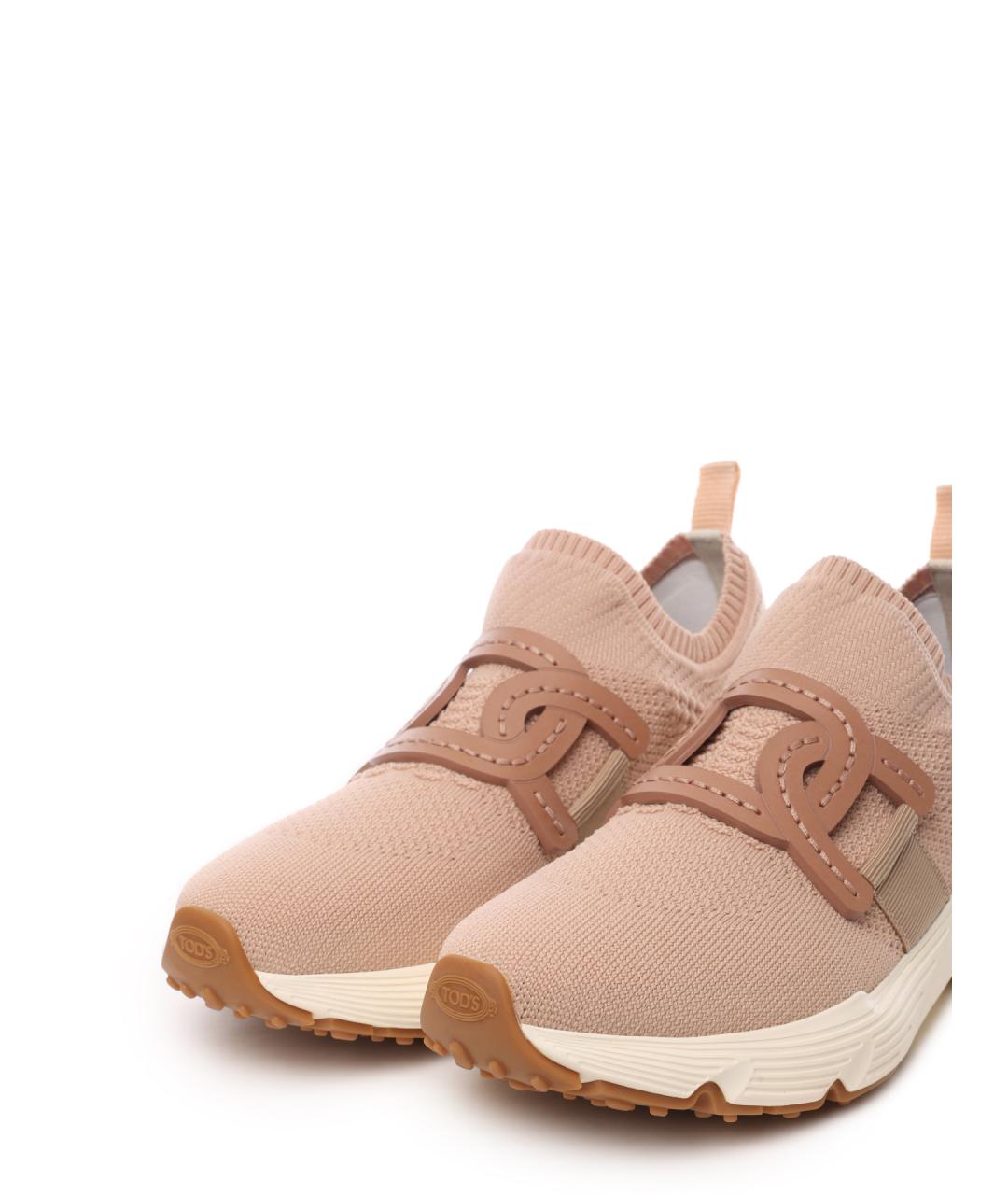 TOD'S Бежевые текстильные кроссовки, фото 7