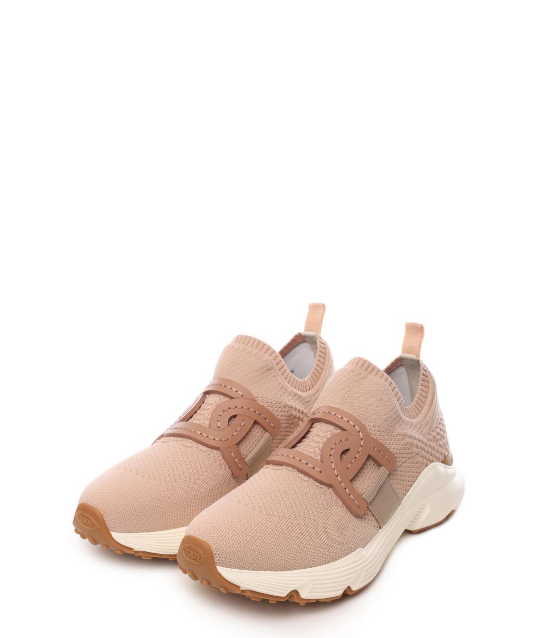 TOD'S Бежевые текстильные кроссовки, фото 2