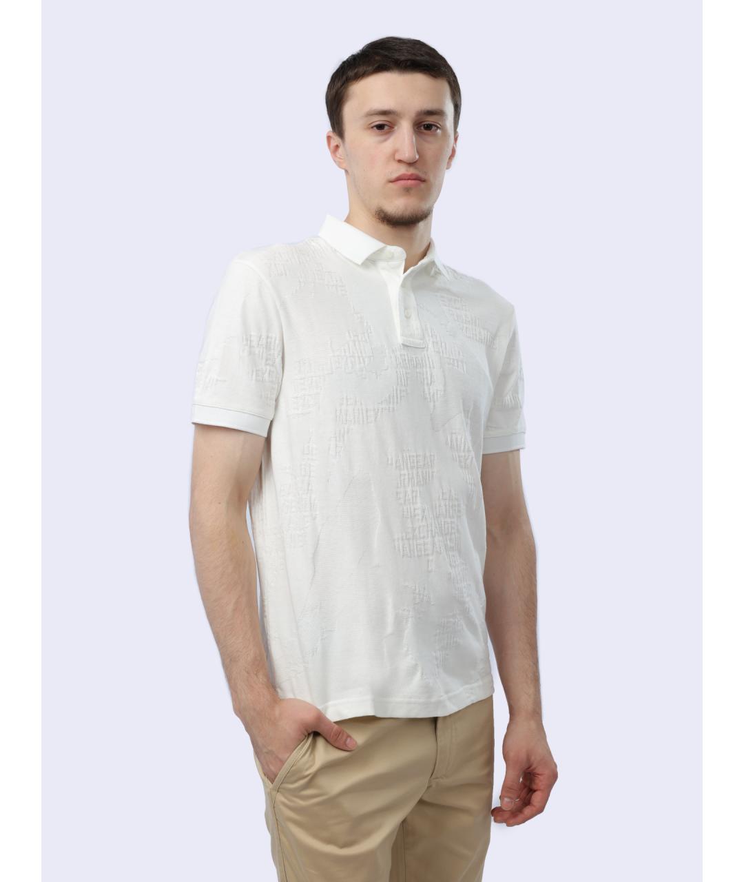 ARMANI EXCHANGE Белое хлопковое поло с коротким рукавом, фото 4