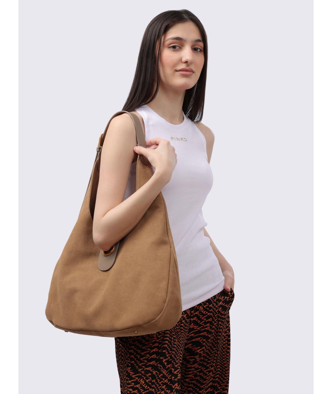 PINKO Бежевая сумка через плечо, фото 2