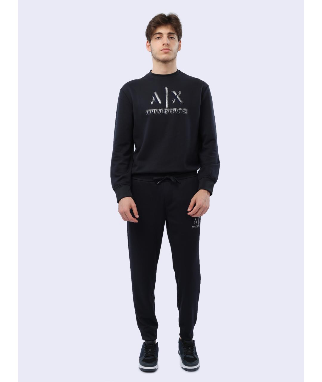 ARMANI EXCHANGE Темно-синие хлопковые повседневные брюки, фото 2