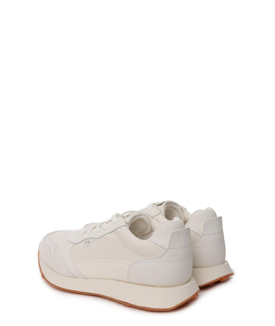 ARMANI EXCHANGE Белые кожаные низкие кроссовки / кеды, фото 3