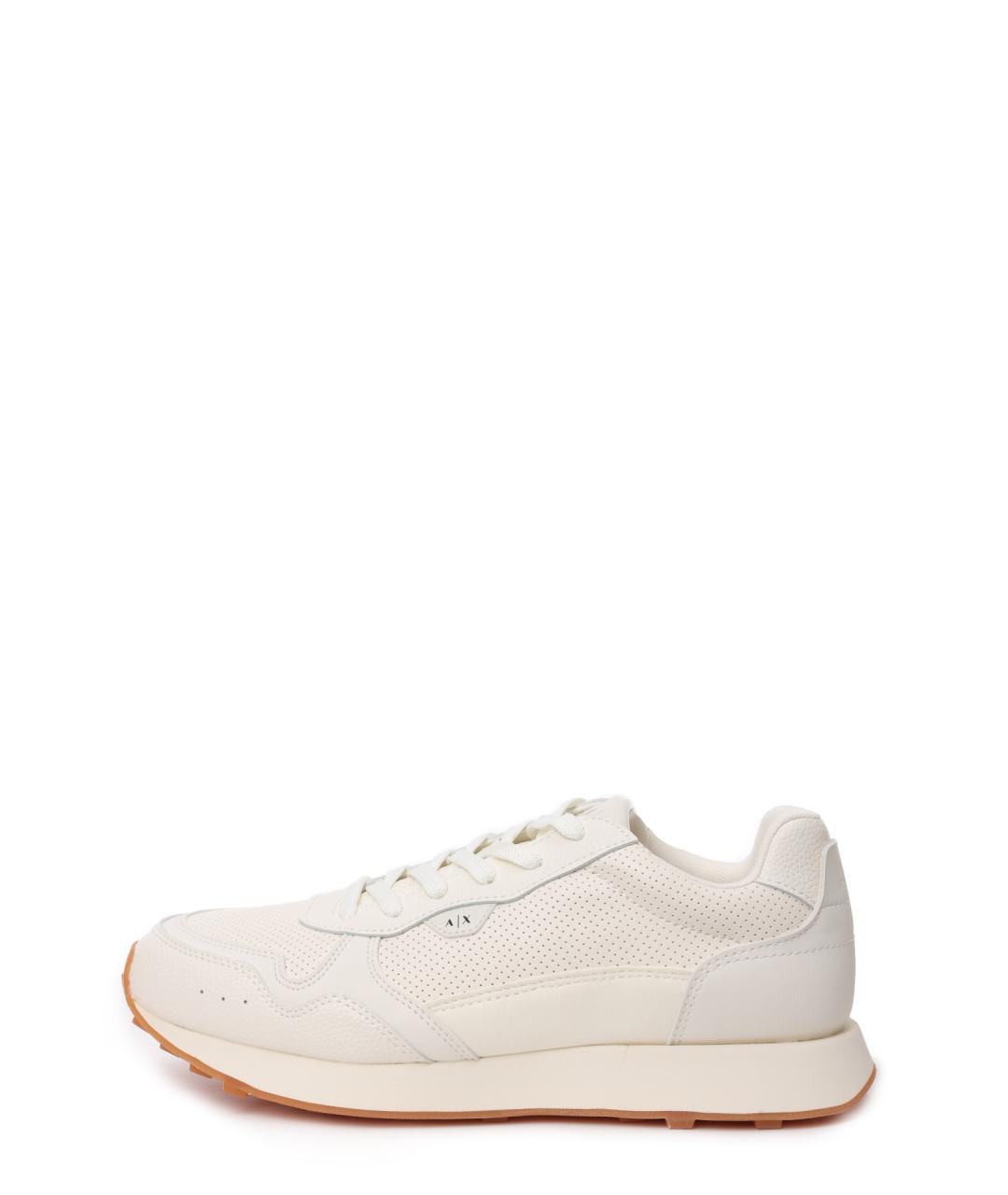 ARMANI EXCHANGE Белые кожаные низкие кроссовки / кеды, фото 8