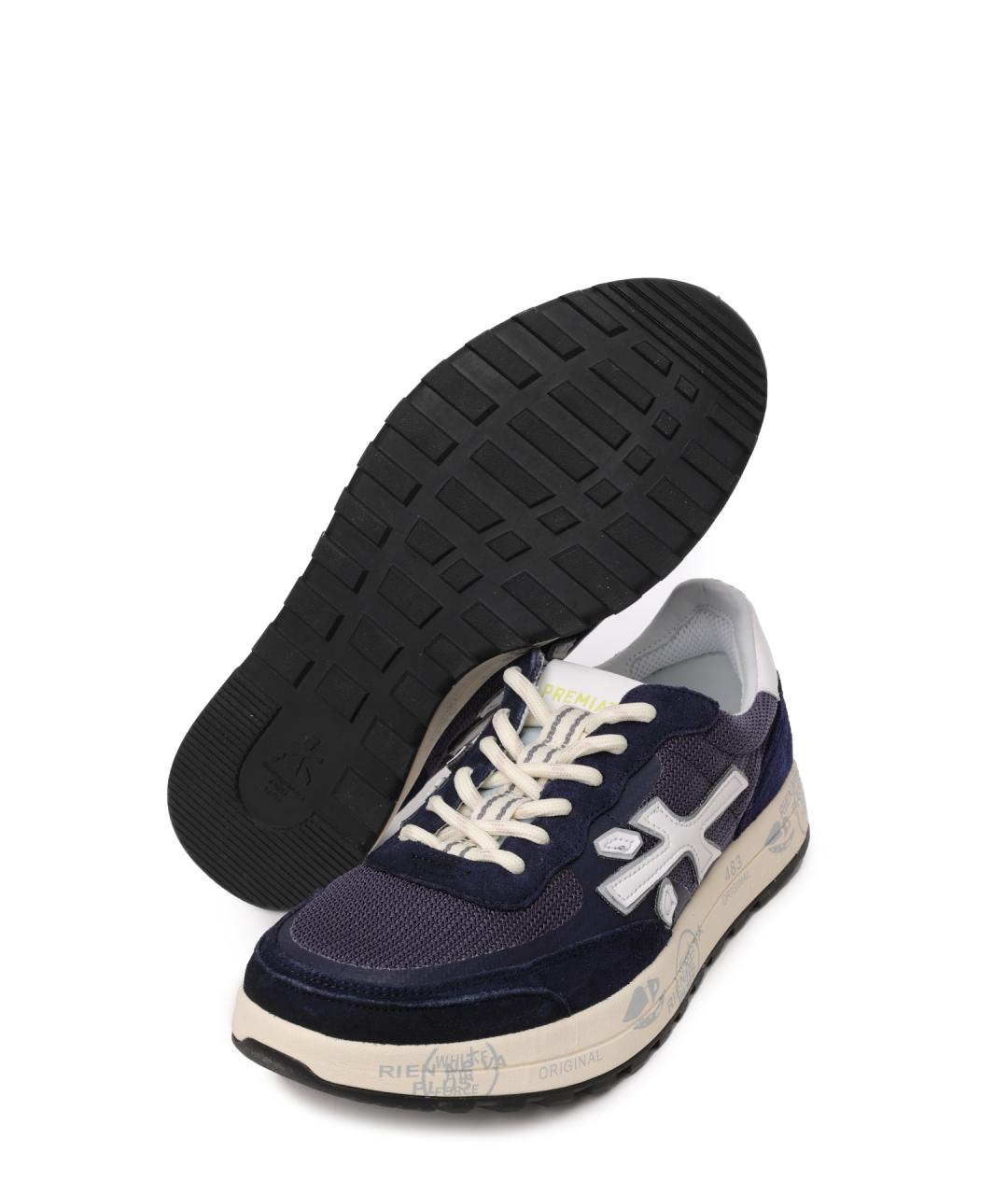 PREMIATA Темно-синие низкие кроссовки / кеды, фото 4