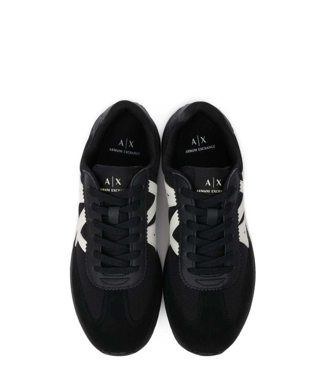 ARMANI EXCHANGE Черные текстильные низкие кроссовки / кеды, фото 5