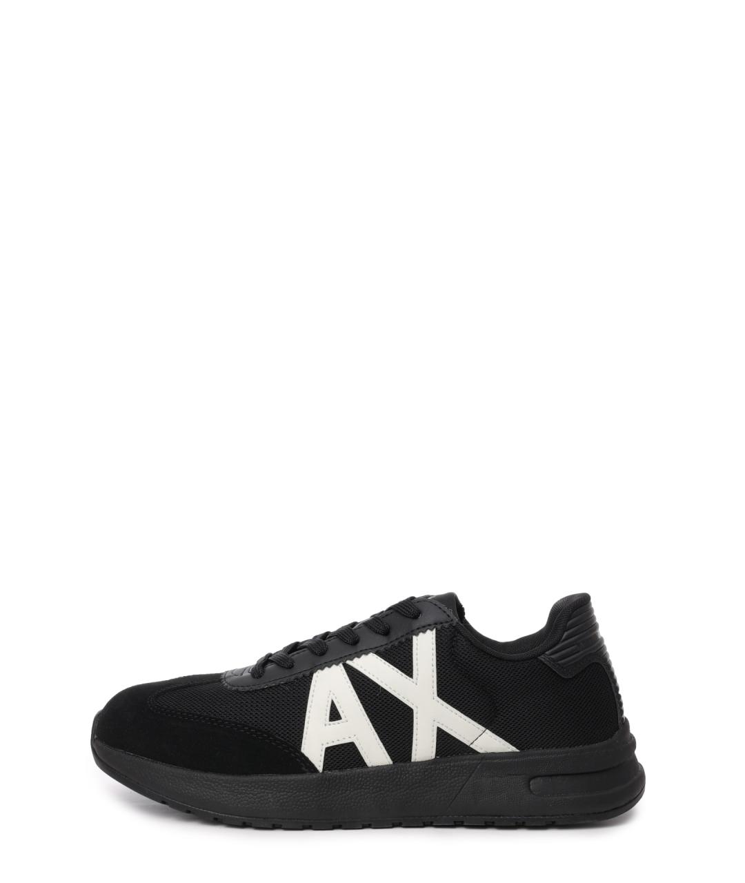 ARMANI EXCHANGE Черные текстильные низкие кроссовки / кеды, фото 8