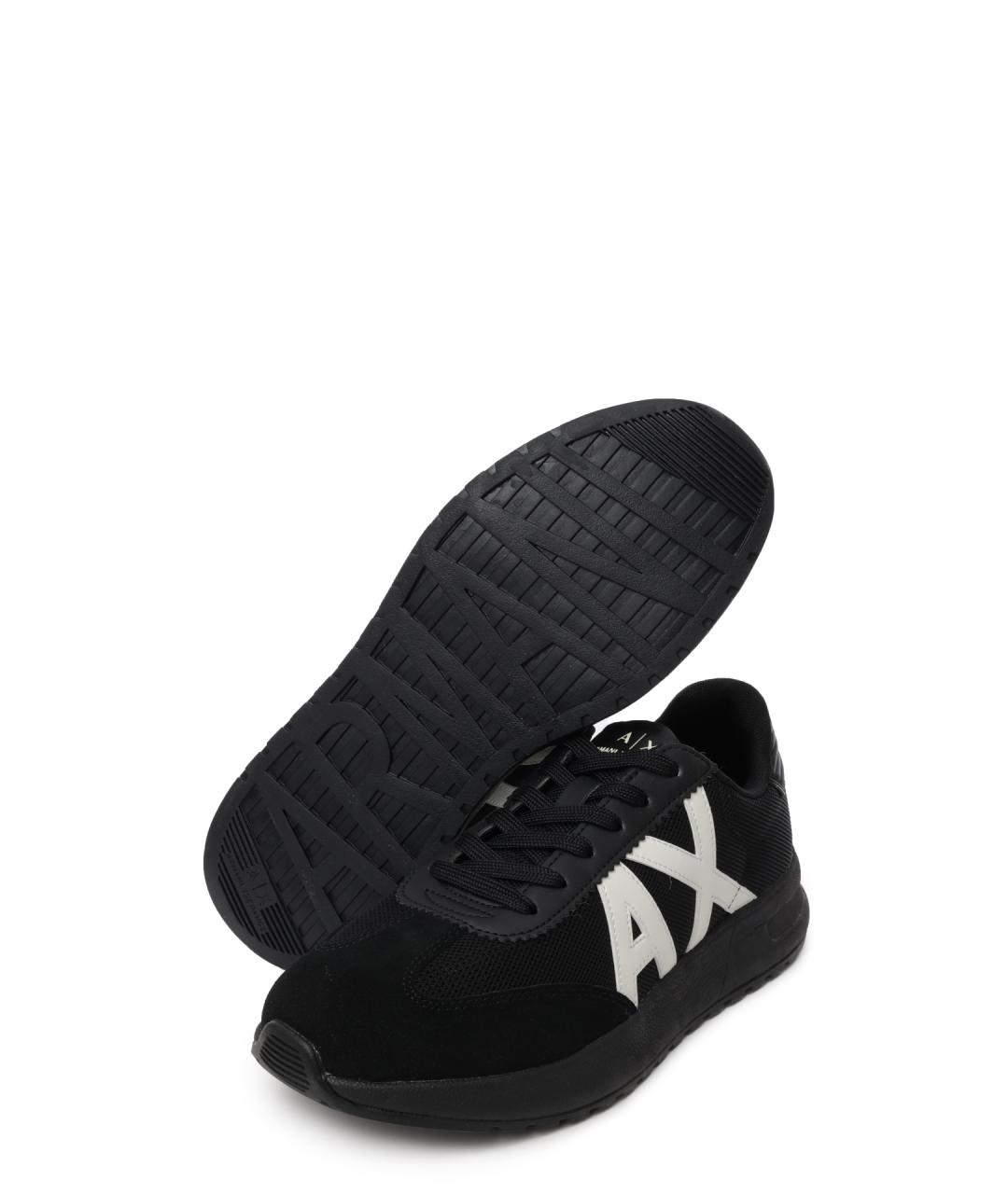 ARMANI EXCHANGE Черные текстильные низкие кроссовки / кеды, фото 4