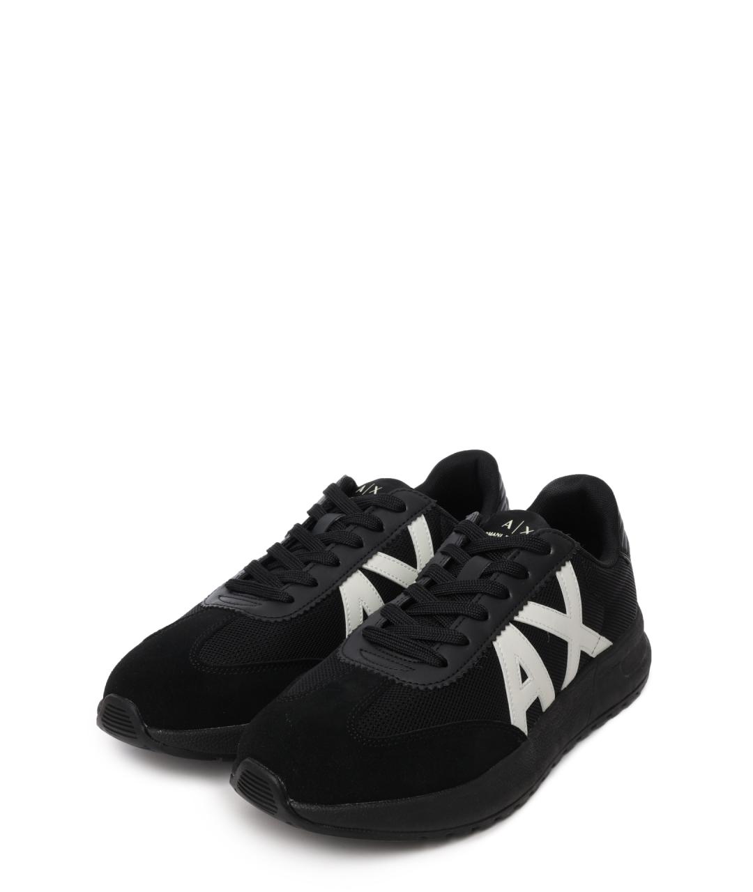 ARMANI EXCHANGE Черные текстильные низкие кроссовки / кеды, фото 2