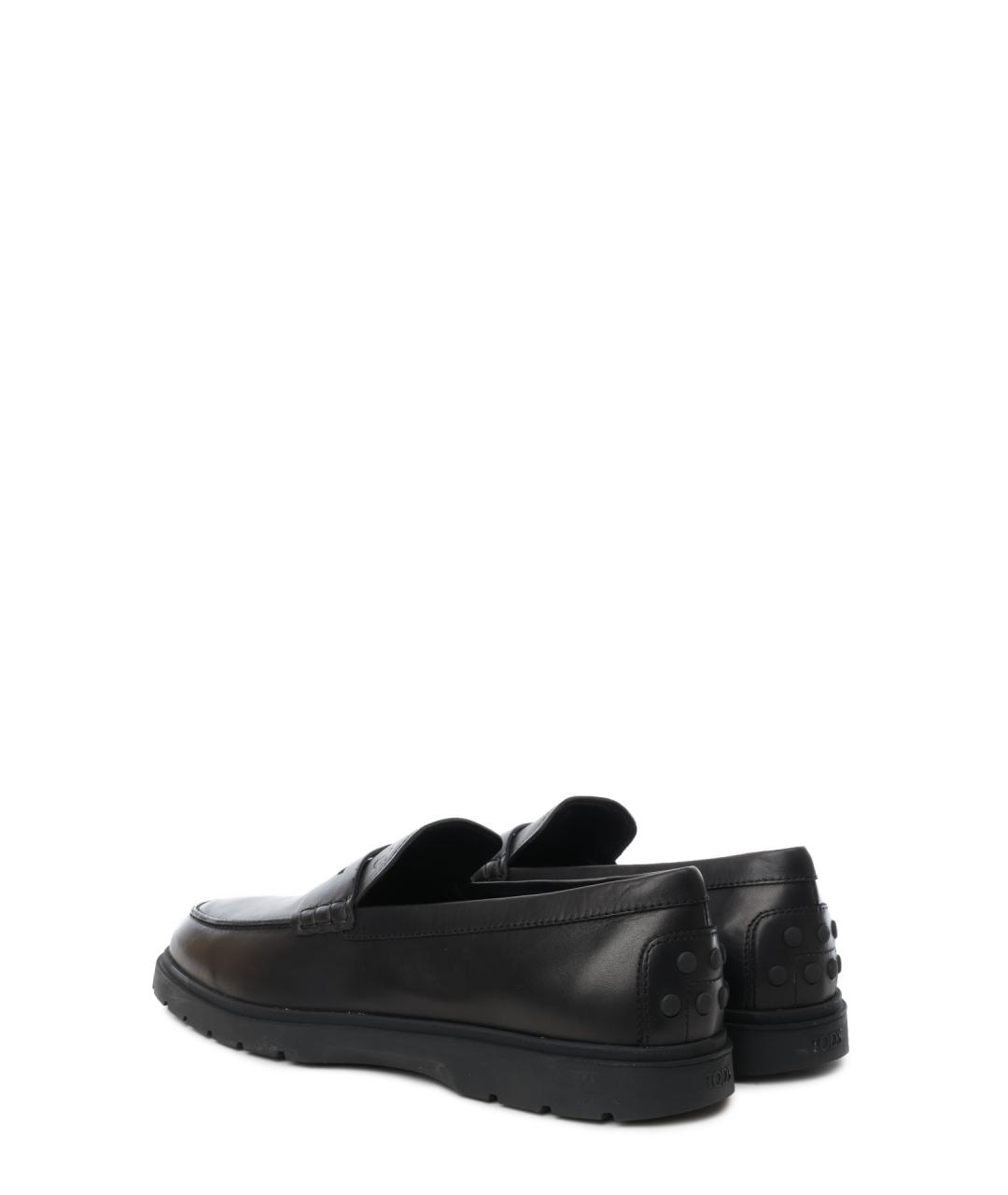 TOD'S Черные кожаные лоферы, фото 3