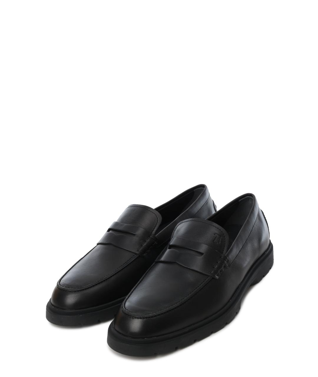 TOD'S Черные кожаные лоферы, фото 2