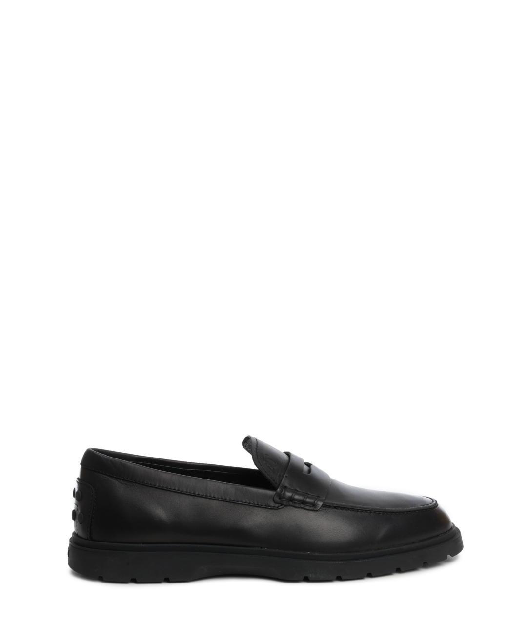 TOD'S Черные кожаные лоферы, фото 1