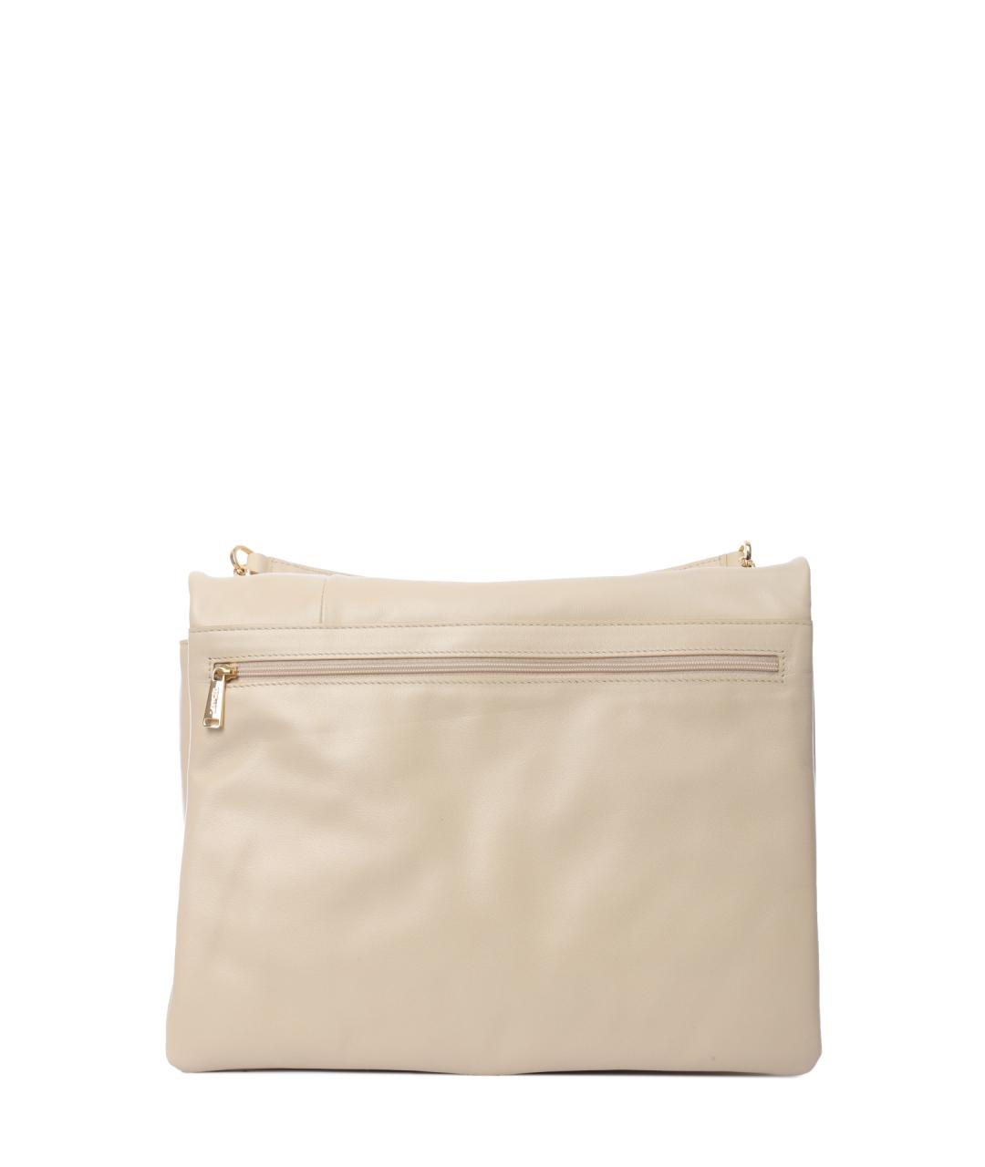 LANCEL Бежевая кожаная сумка через плечо, фото 4