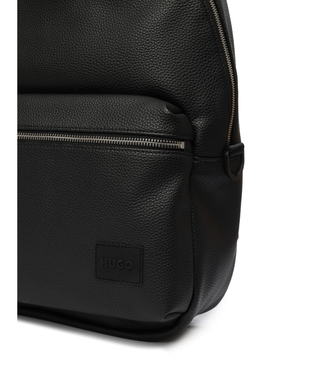 HUGO Черный рюкзак из искусственной кожи, фото 5