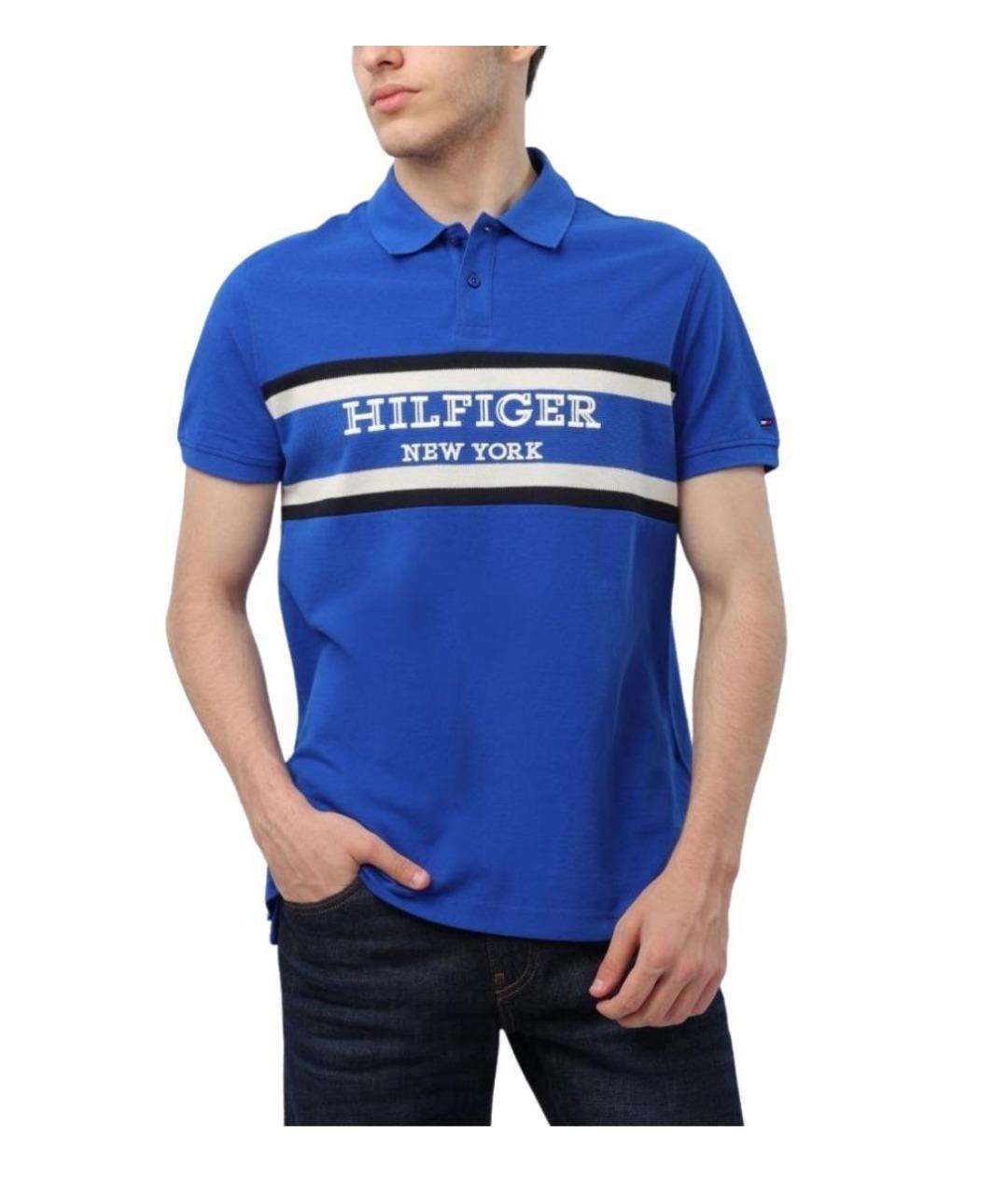 TOMMY HILFIGER Синее поло с коротким рукавом, фото 1