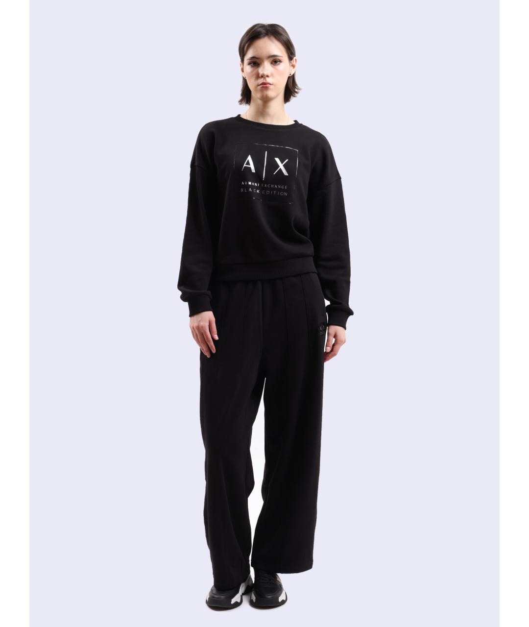 ARMANI EXCHANGE Черные хлопковые прямые брюки, фото 2