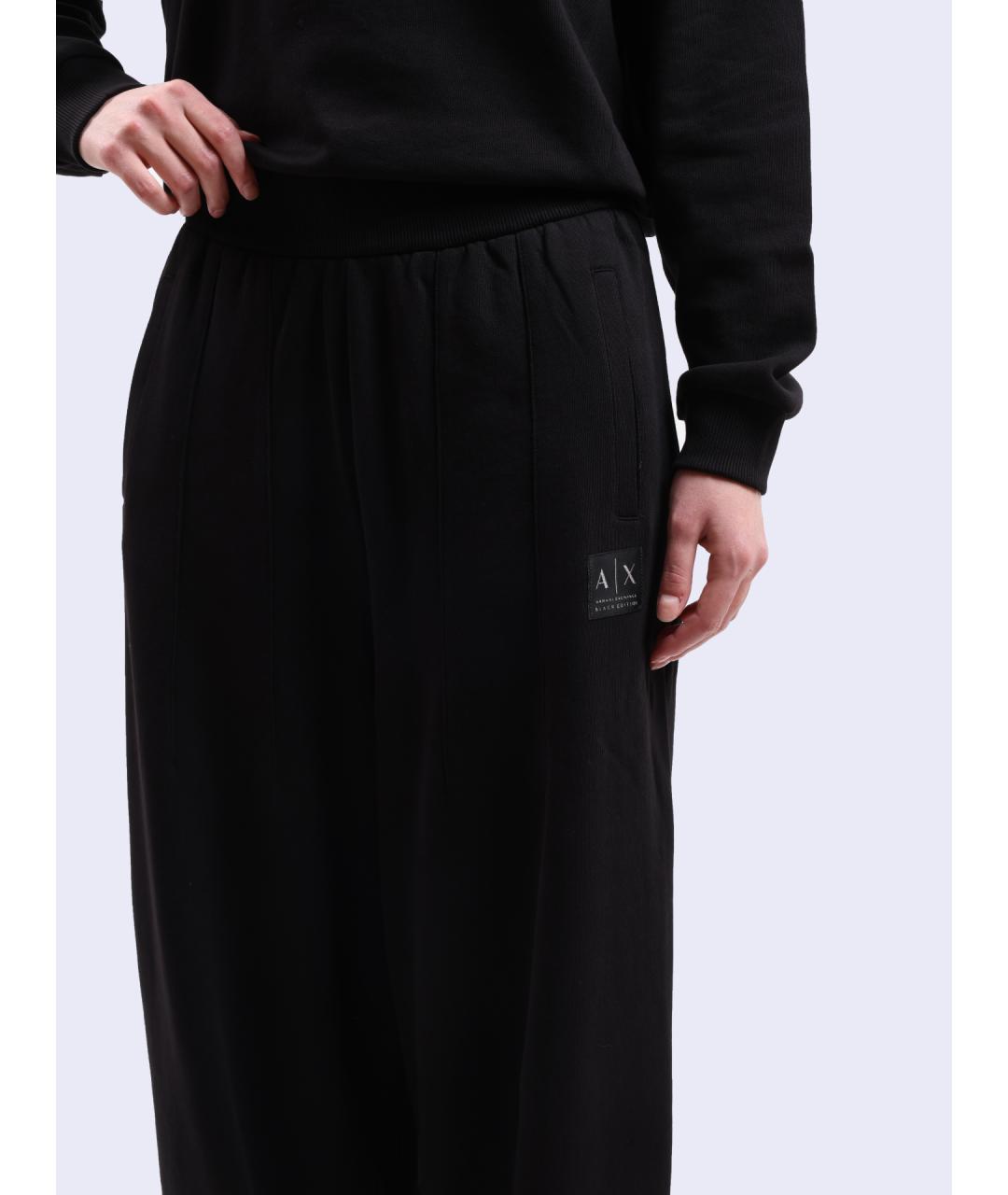 ARMANI EXCHANGE Черные хлопковые прямые брюки, фото 4