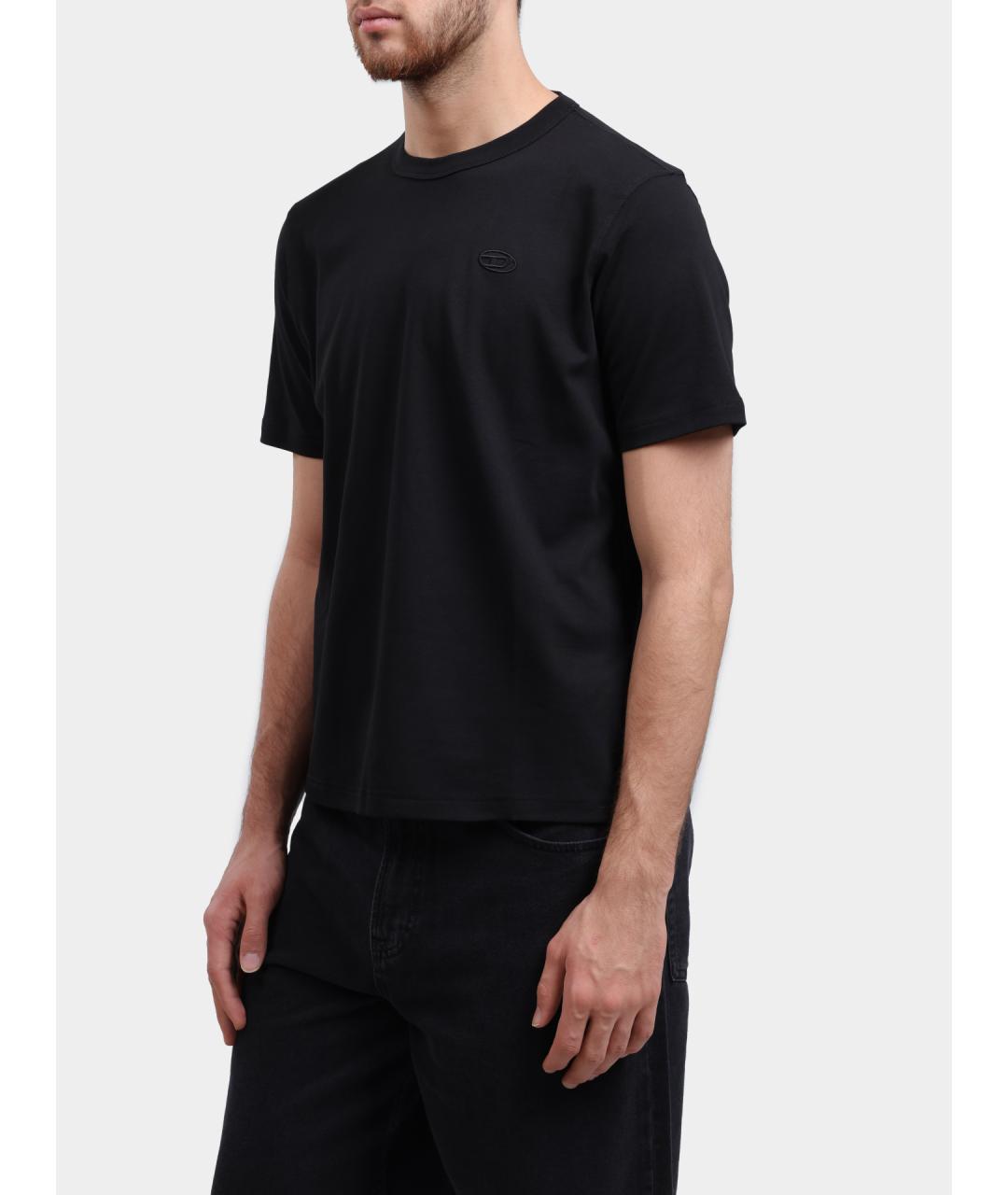 DIESEL Черная хлопковая футболка, фото 3