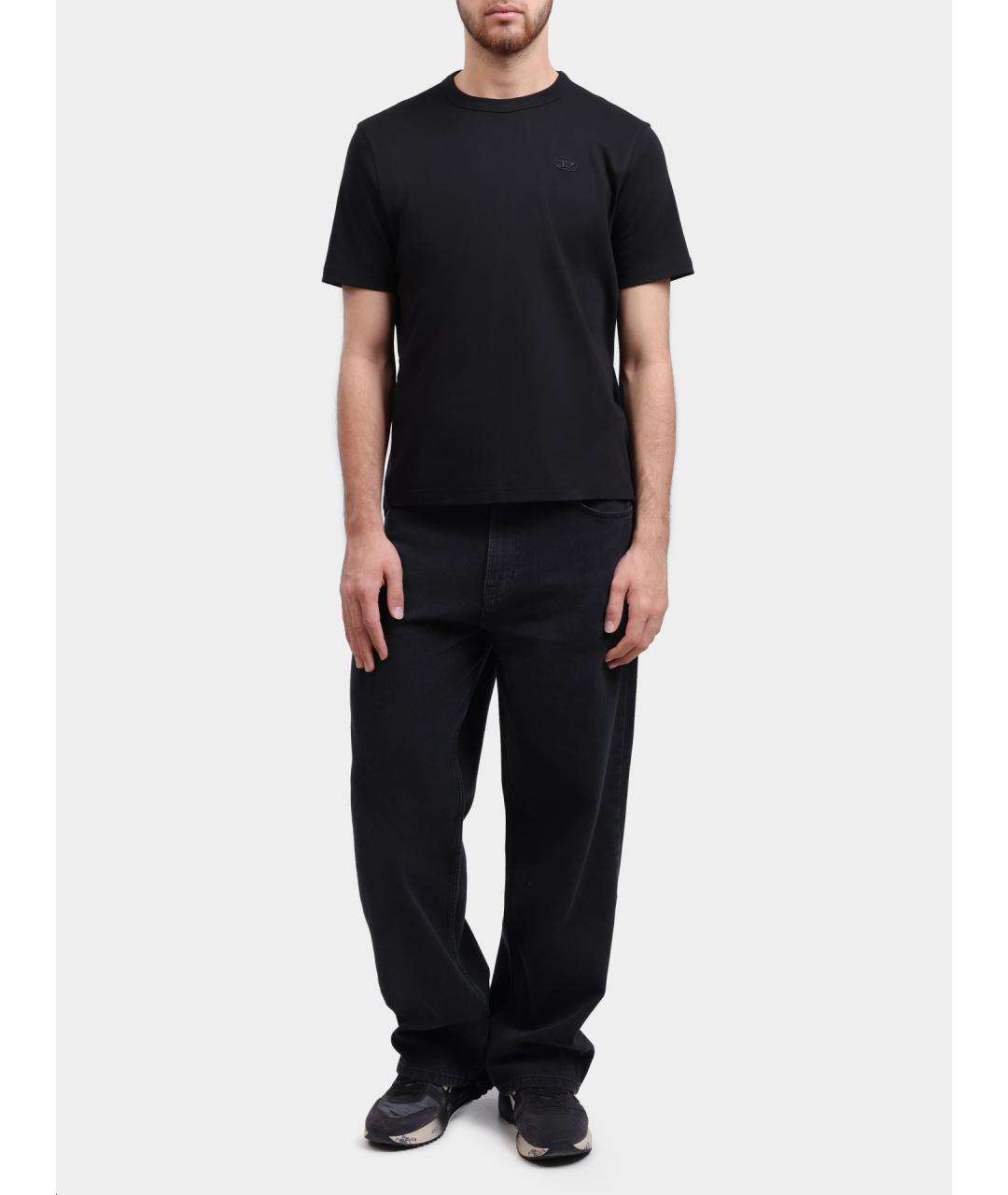 DIESEL Черная хлопковая футболка, фото 2