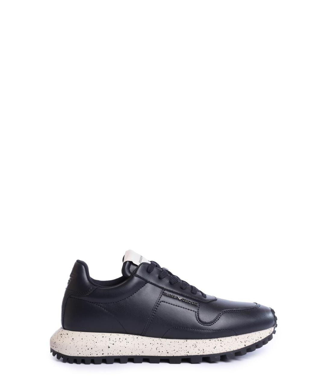 EMPORIO ARMANI Кожаные низкие кроссовки / кеды, фото 1