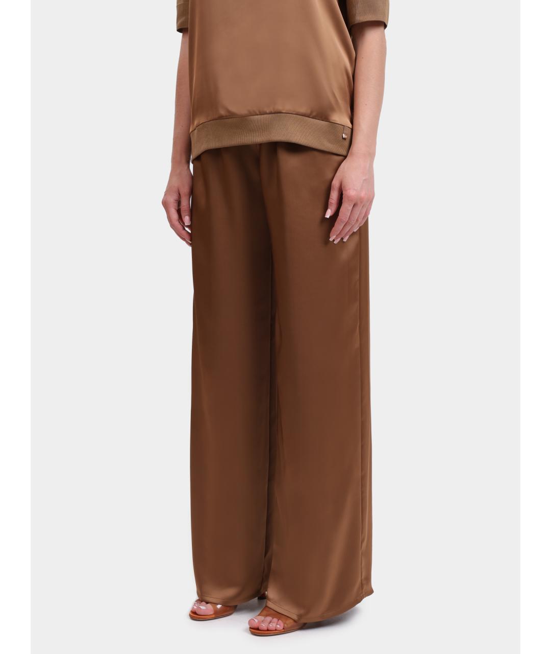 HERNO Коричневые прямые брюки, фото 3