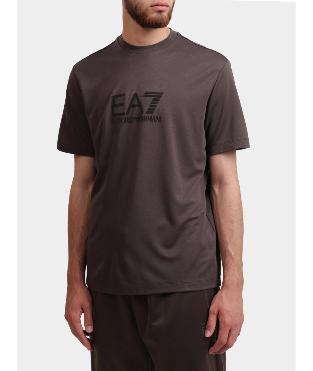 EA7 Коричневая футболка, фото 3
