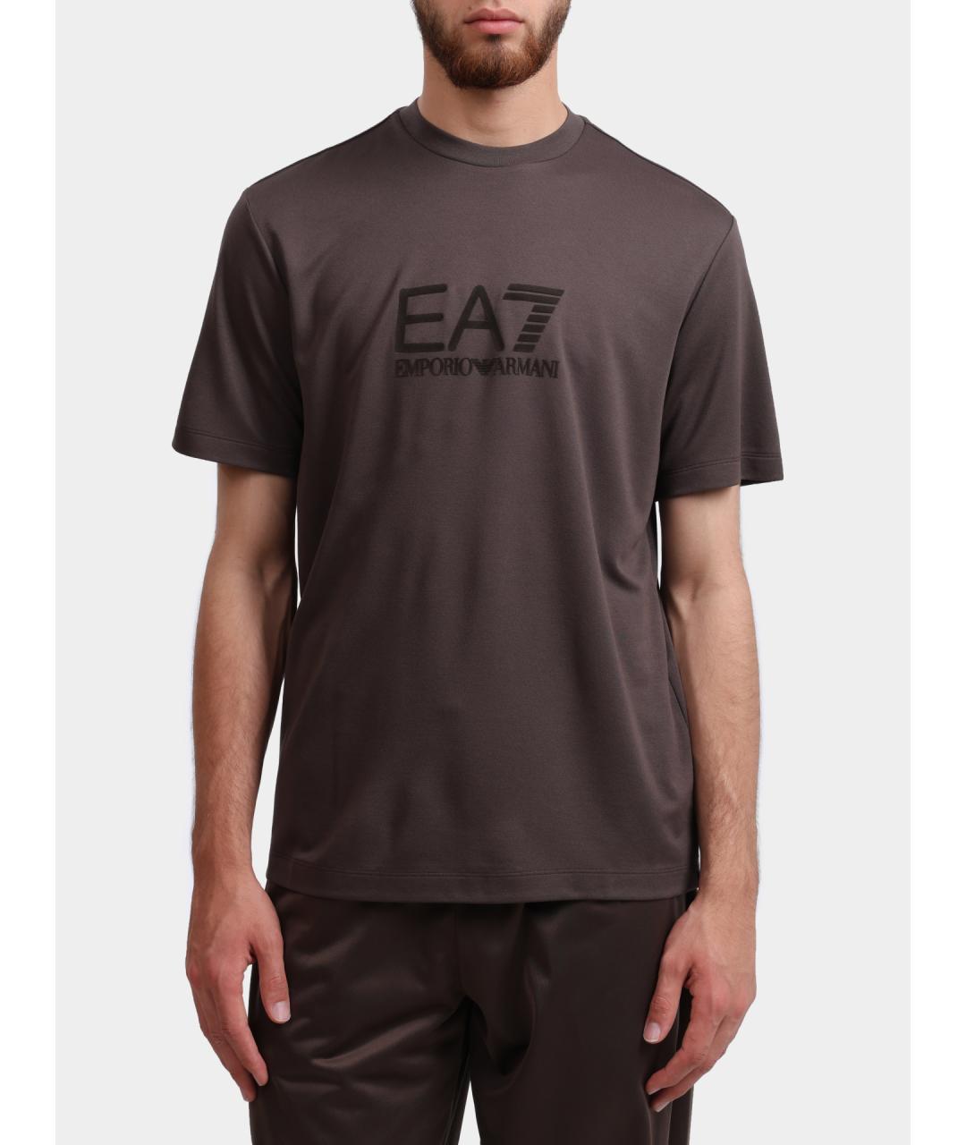 EA7 Коричневая футболка, фото 5