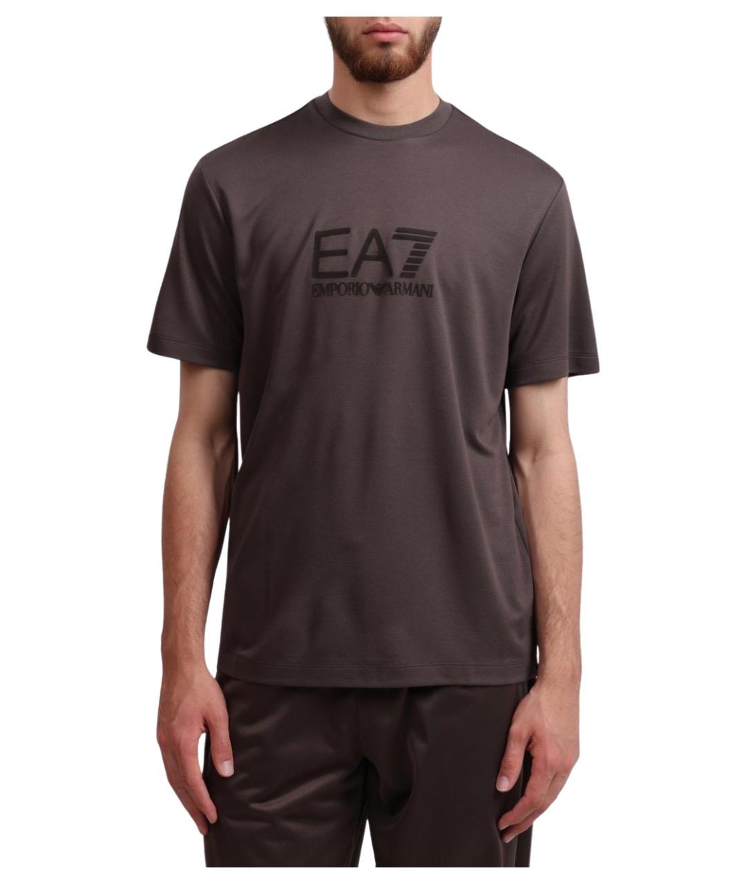 EA7 Коричневая футболка, фото 1