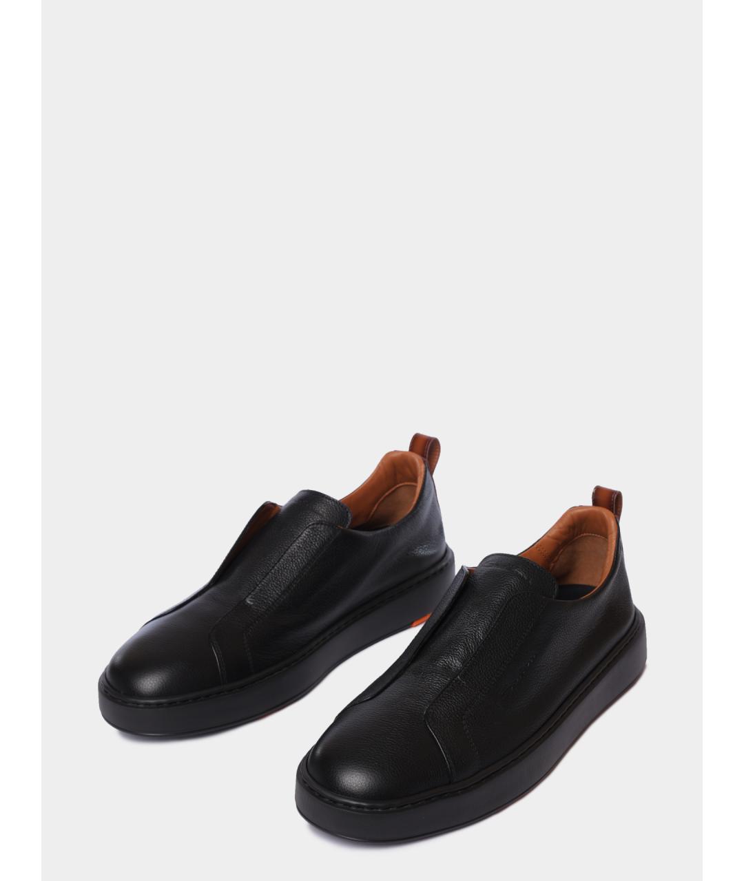 SANTONI Кожаные низкие кроссовки / кеды, фото 2