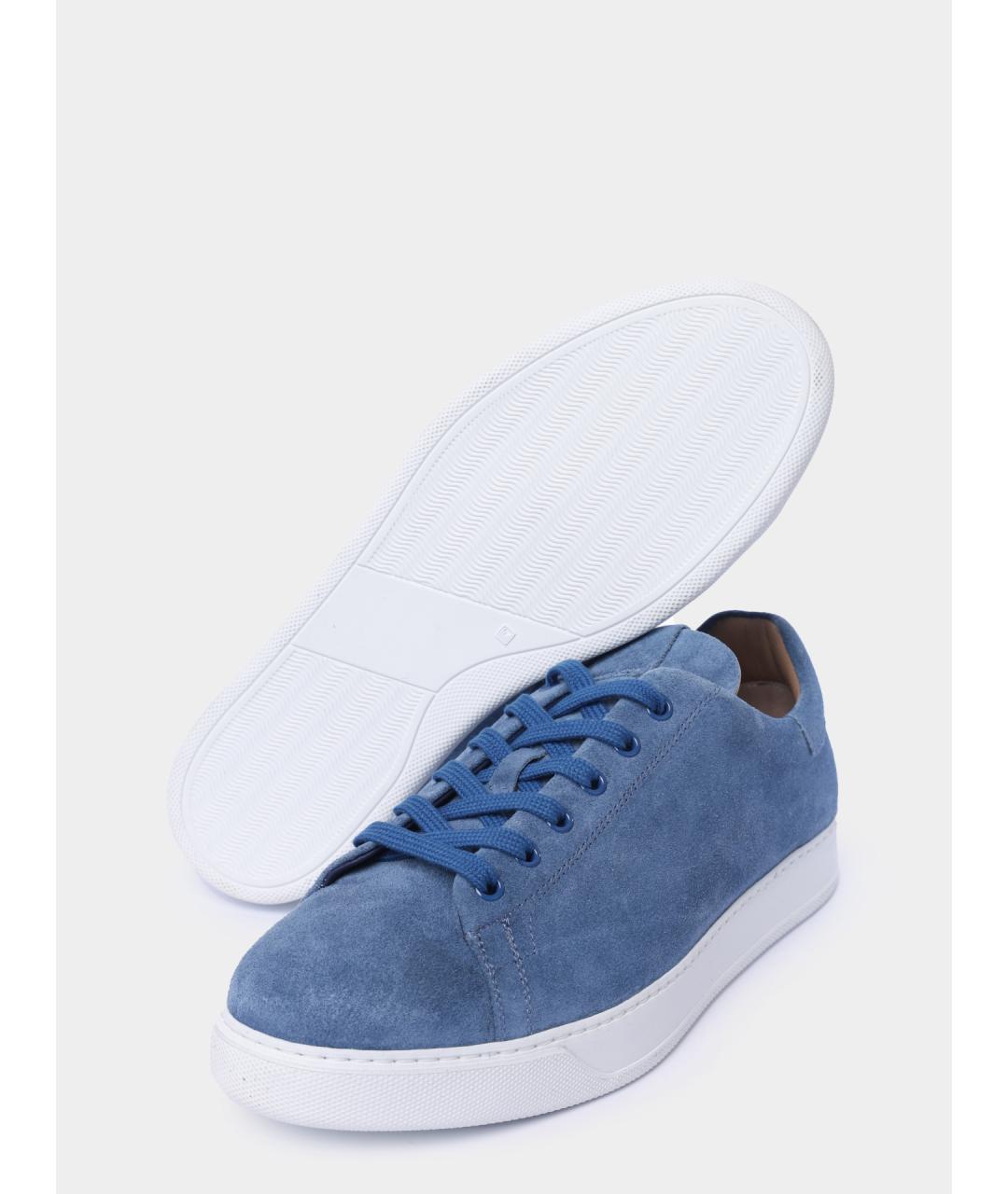 PREMIATA Голубые замшевые низкие кроссовки / кеды, фото 4