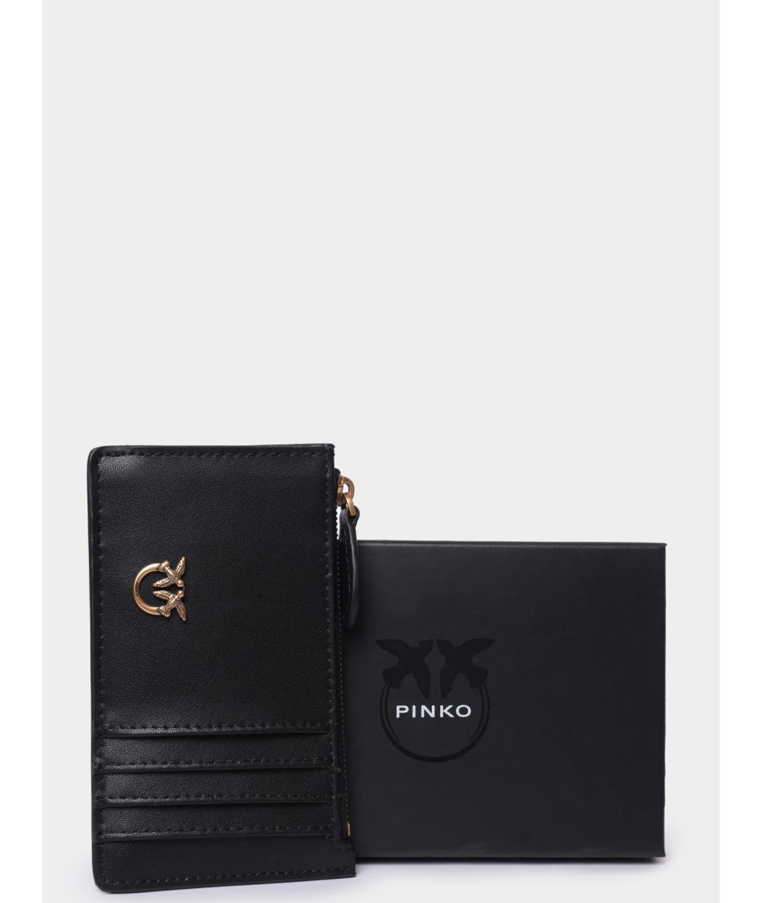PINKO Черный кожаный кардхолдер, фото 5