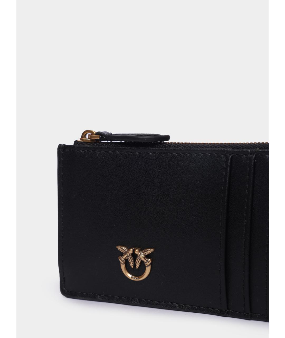 PINKO Черный кожаный кардхолдер, фото 3