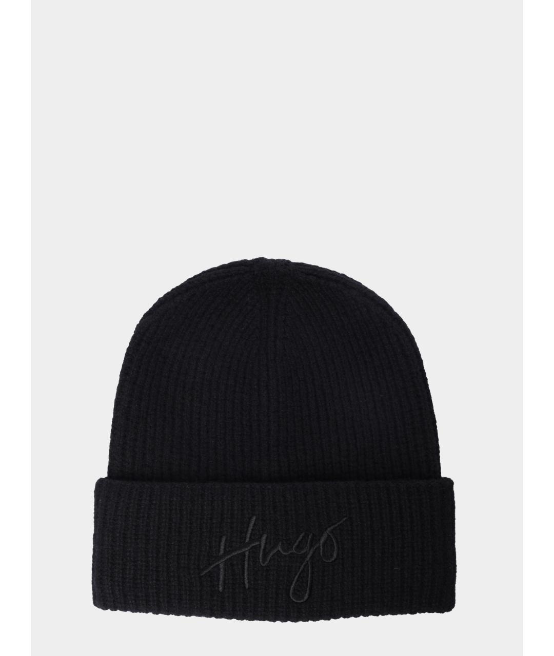 HUGO Черная шапка, фото 2
