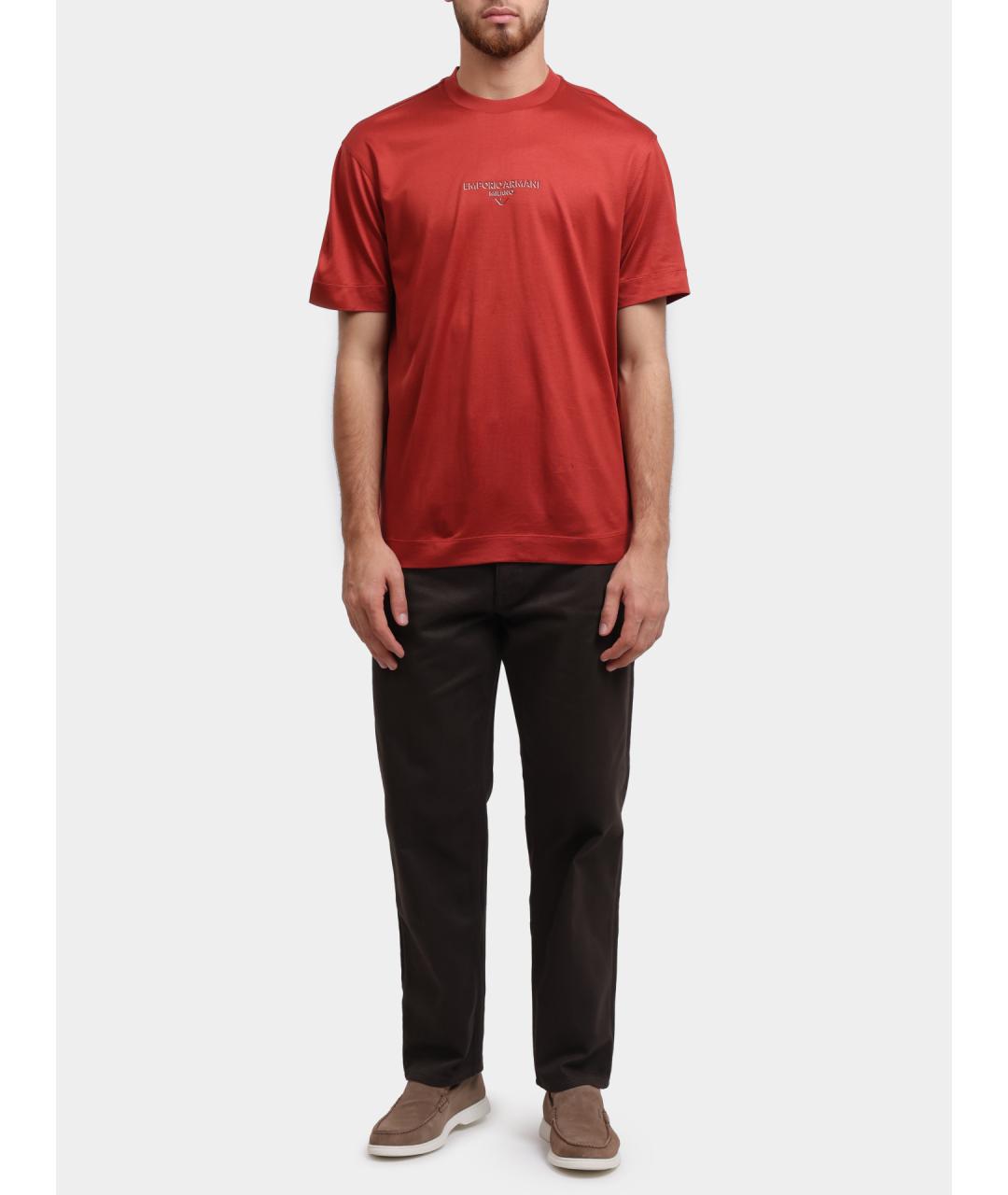 EMPORIO ARMANI Красная футболка, фото 2