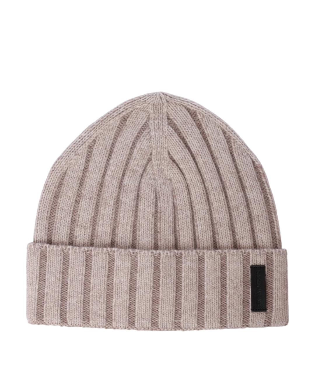 EMPORIO ARMANI Бежевая шапка, фото 1