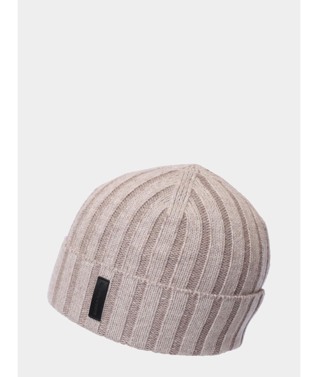 EMPORIO ARMANI Бежевая шапка, фото 2