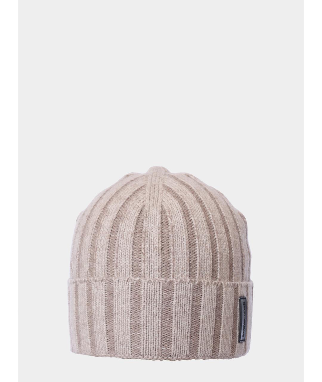 EMPORIO ARMANI Бежевая шапка, фото 3